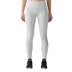 lululemon SIZE 4 Invigorate Gray Striped Zip Pocket 7/8
Leggings 25" Inseam